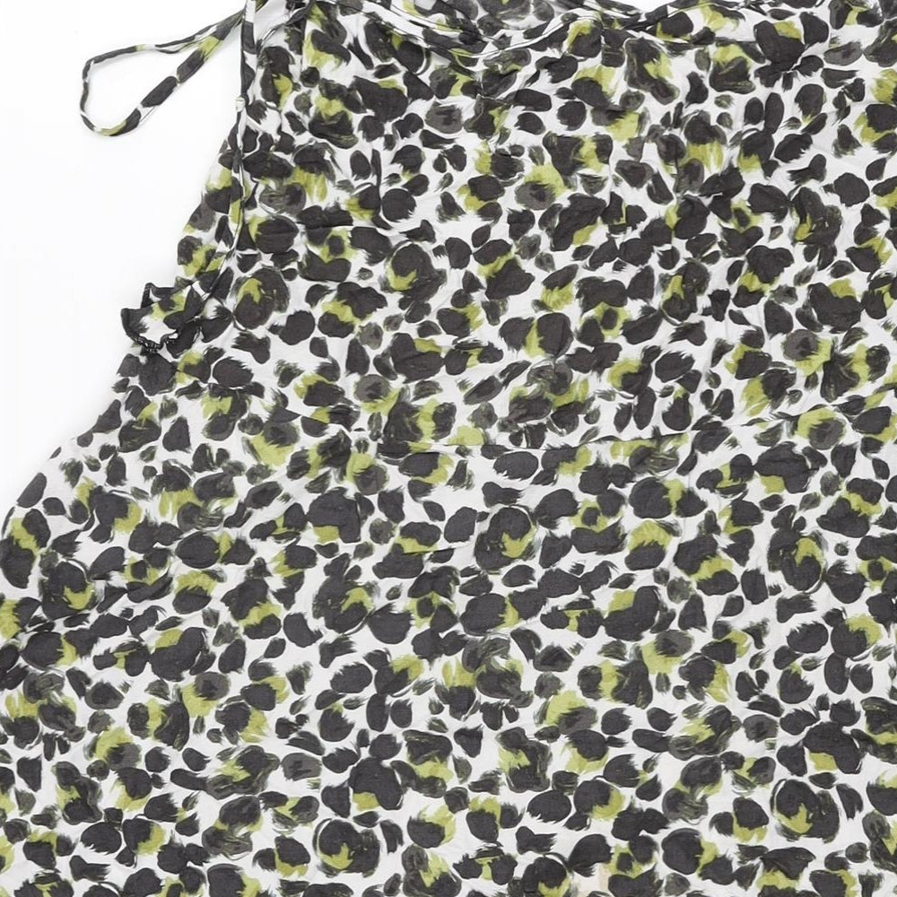 AND/OR Womens Multicoloured Geometric Viscose Swing Skirt Size 8 Tie