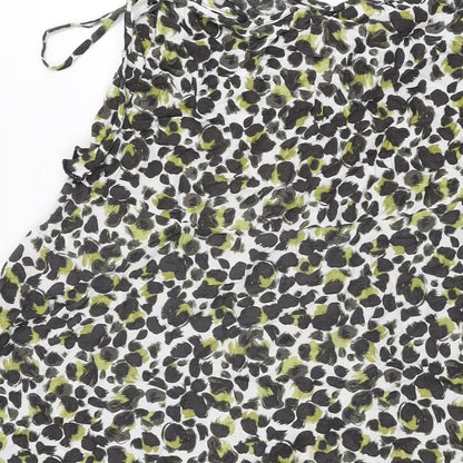 AND/OR Womens Multicoloured Geometric Viscose Swing Skirt Size 8 Tie