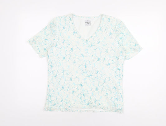 Womens UK Size 10 TIGI White Basic T-Shirt