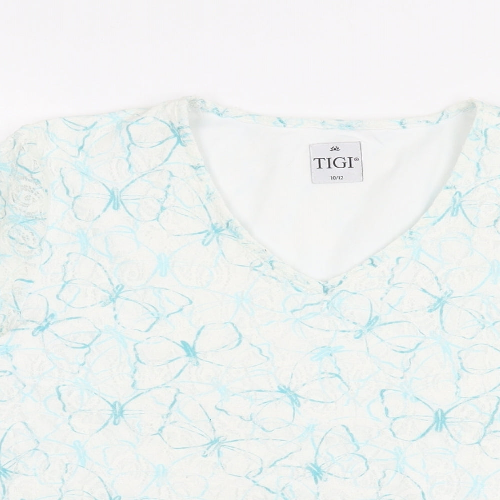 Womens UK Size 10 TIGI White Basic T-Shirt