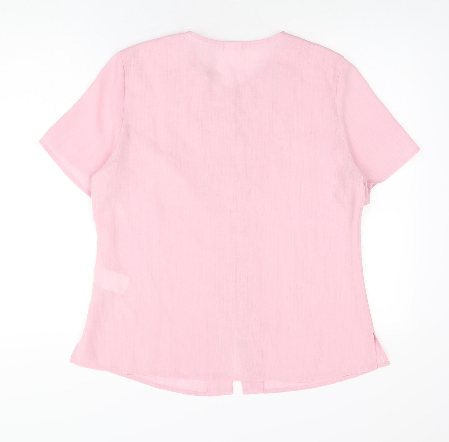 Womens UK Size 14 Damart Pink Basic Button-Up