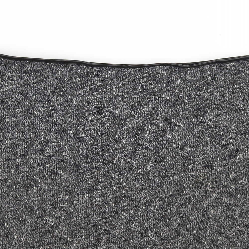 Oasis Womens Grey Polyester A-Line Skirt Size S Zip