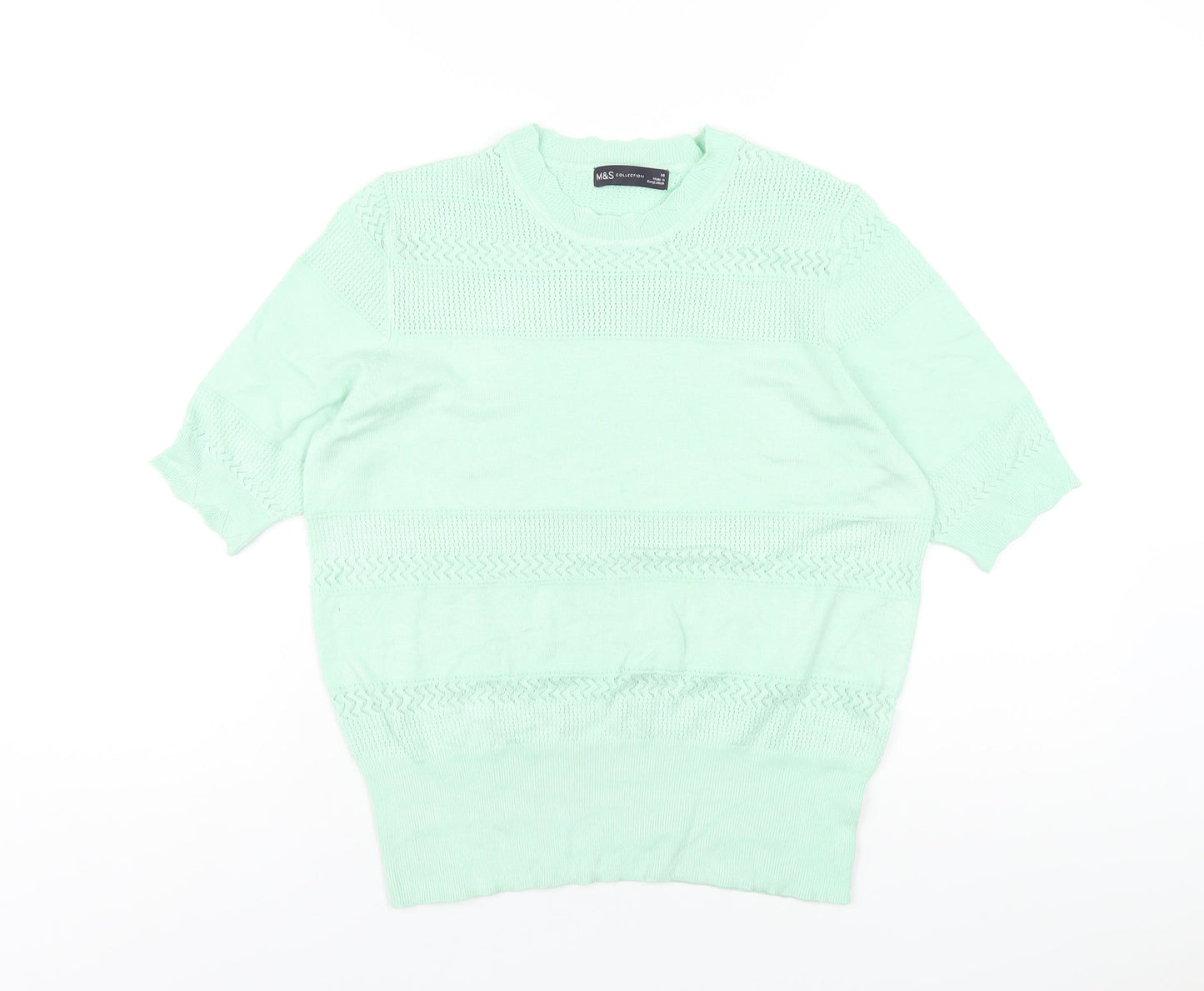 Womens UK Size 14 Marks and Spencer Green Pullover Jumper