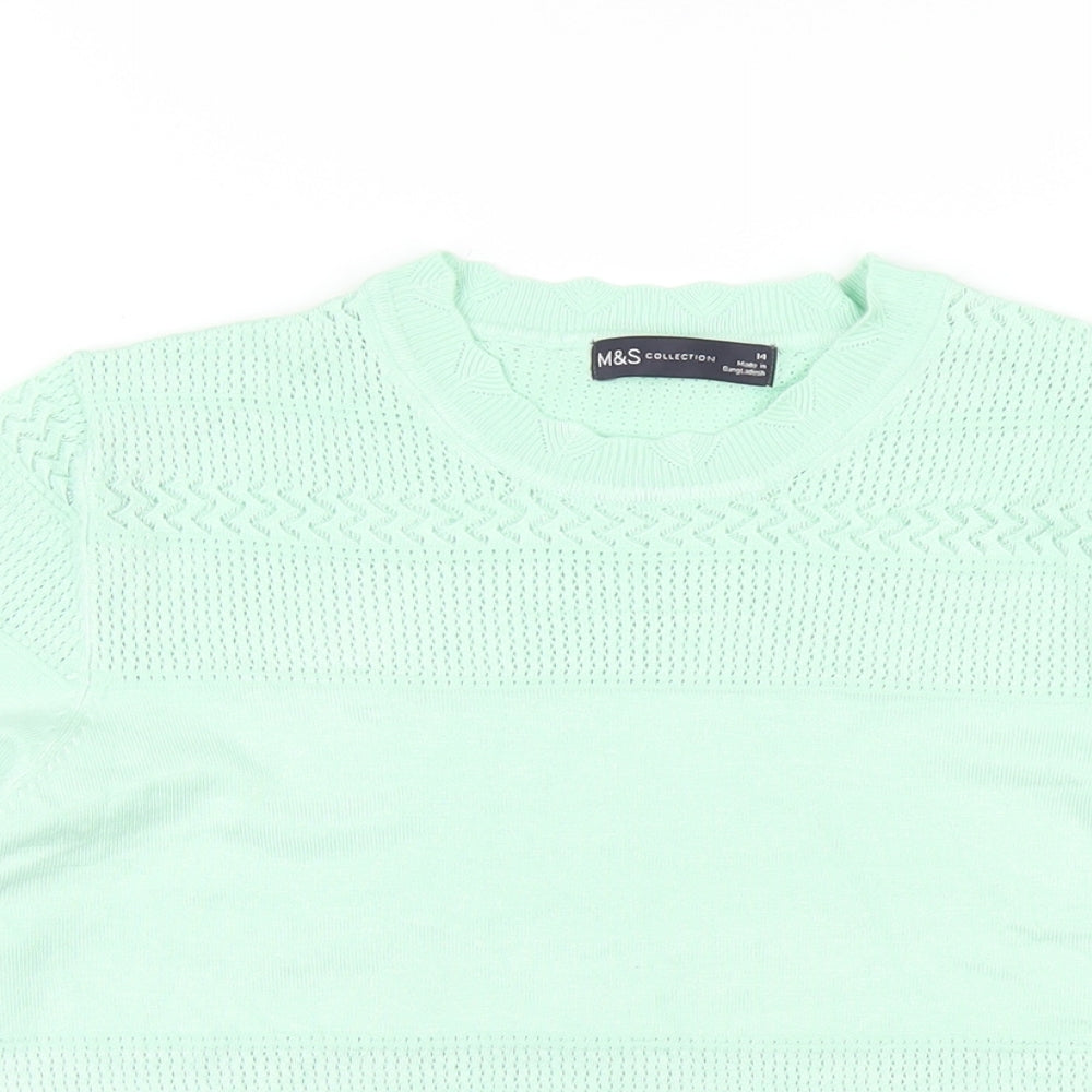 Womens UK Size 14 Marks and Spencer Green Pullover Jumper