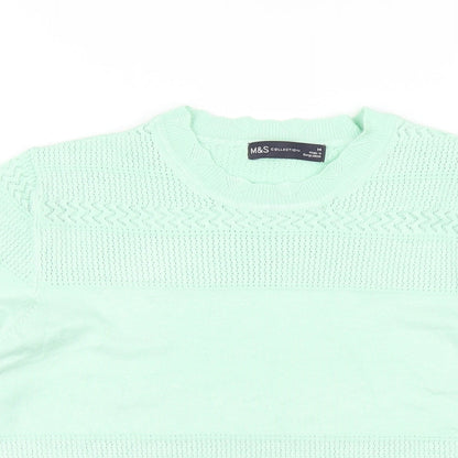 Womens UK Size 14 Marks and Spencer Green Pullover Jumper