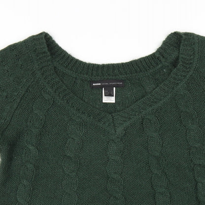 Womens UK Size S Mango Green Pullover Jumper
