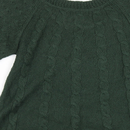 Womens UK Size S Mango Green Pullover Jumper