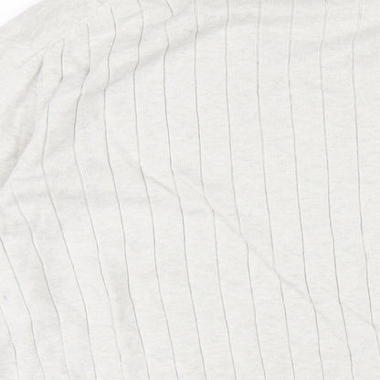 Nautica Mens Beige V-Neck Cotton Pullover Jumper Size XL Long Sleeve