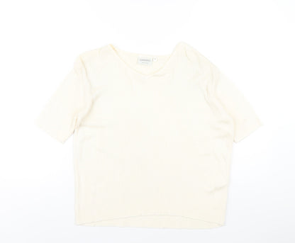 Womens UK Size XL Canda Ivory Basic T-Shirt