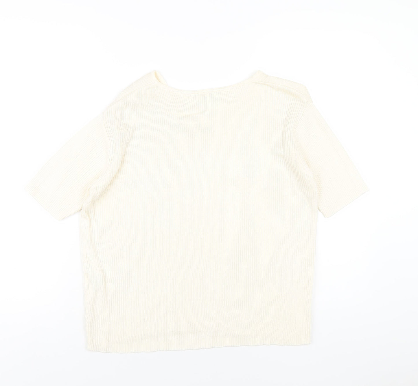 Womens UK Size XL Canda Ivory Basic T-Shirt