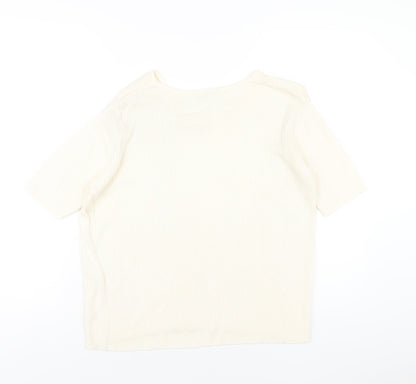 Womens UK Size XL Canda Ivory Basic T-Shirt