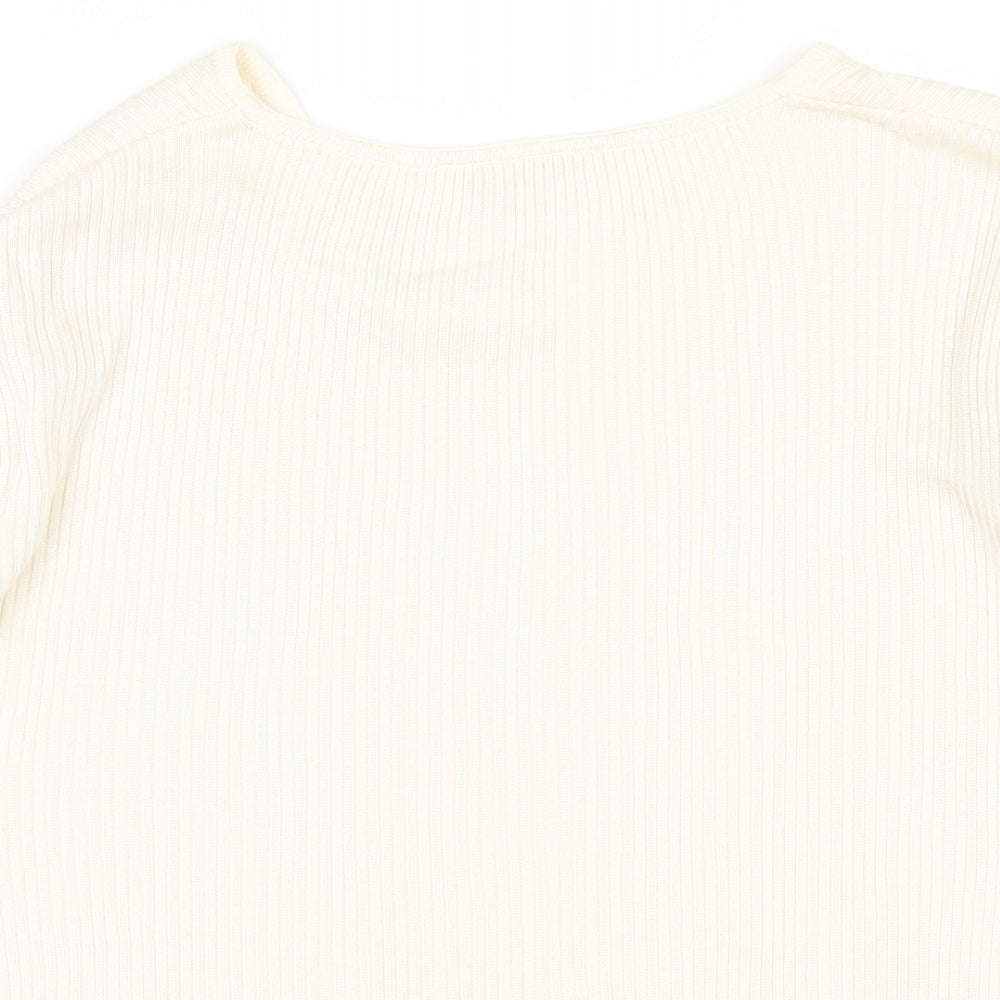 Womens UK Size XL Canda Ivory Basic T-Shirt