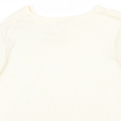 Womens UK Size XL Canda Ivory Basic T-Shirt