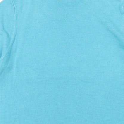 Bonmarché Womens Blue Round Neck Acrylic Pullover Jumper Size 16