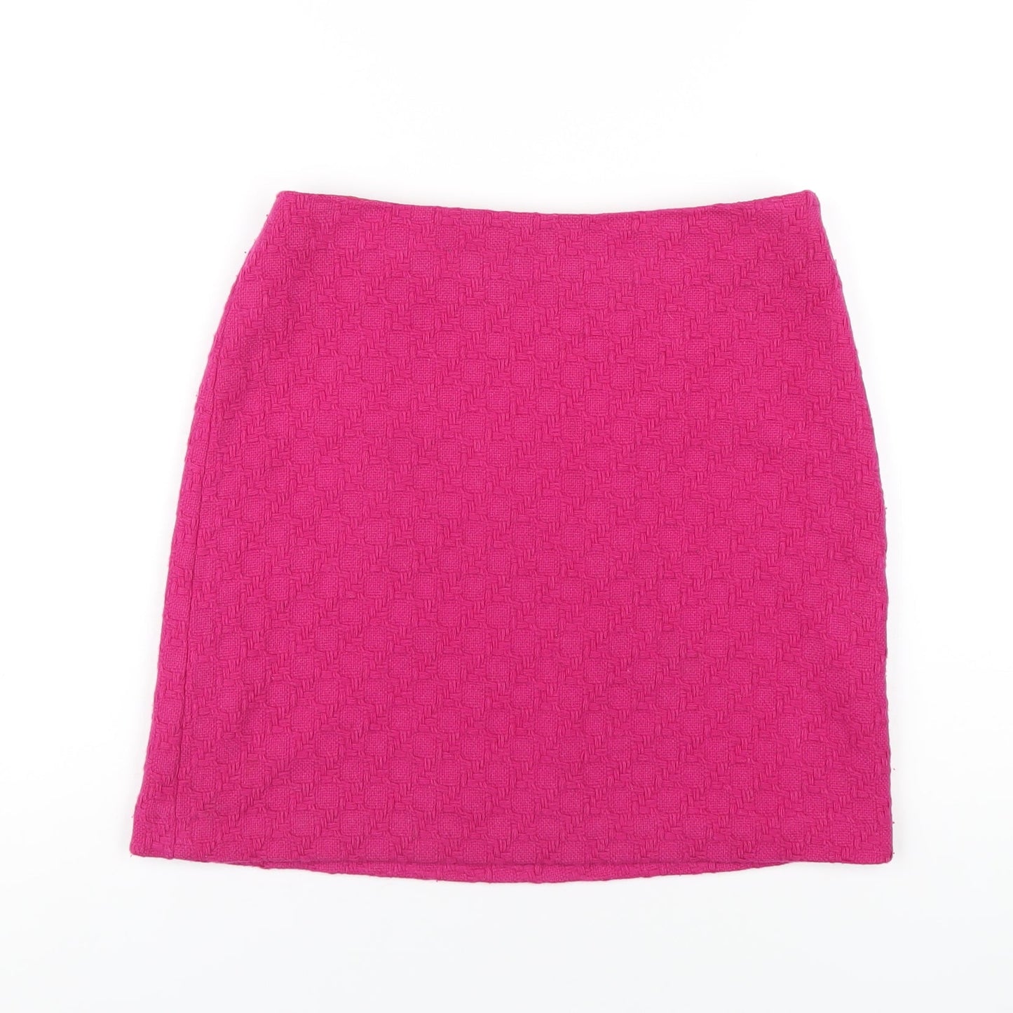 Marks and Spencer Womens Pink Wool A-Line Skirt Size 6 Zip