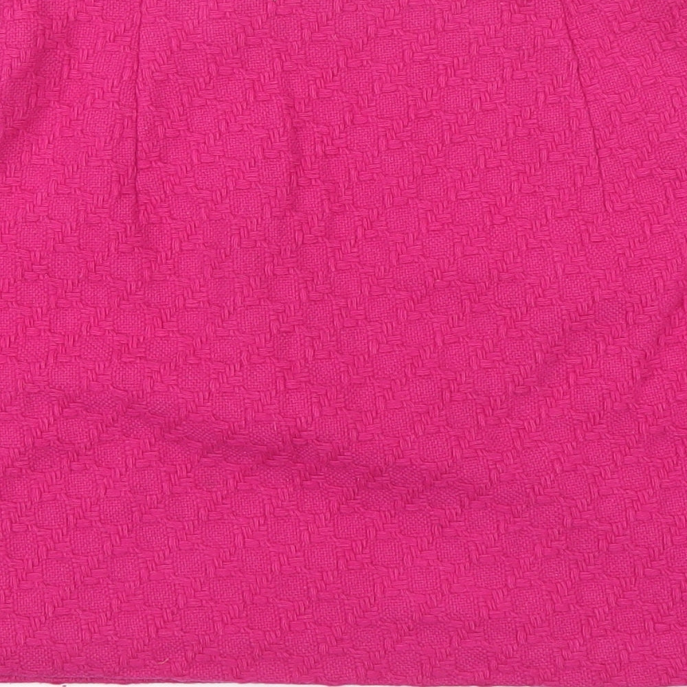 Marks and Spencer Womens Pink Wool A-Line Skirt Size 6 Zip