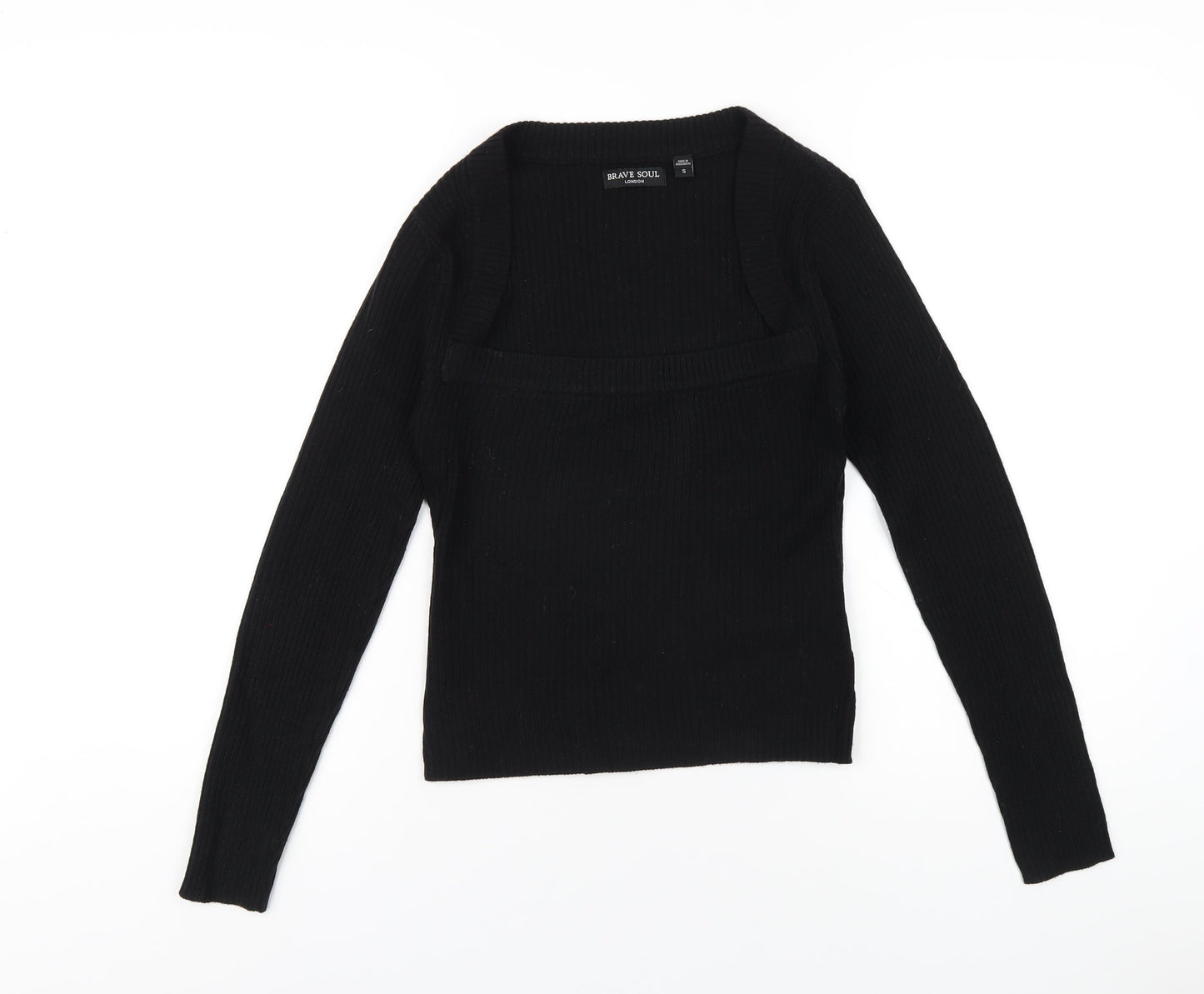 Womens UK Size S Brave Soul Black Pullover Jumper