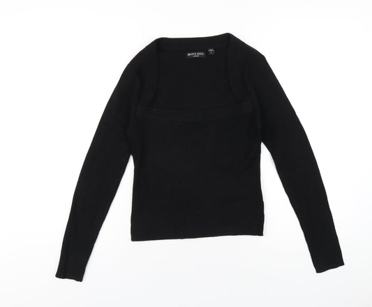 Womens UK Size S Brave Soul Black Pullover Jumper