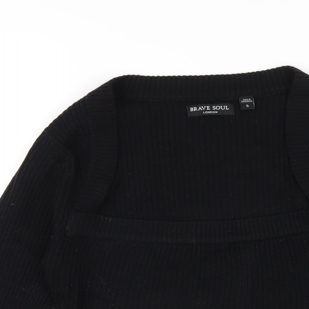 Womens UK Size S Brave Soul Black Pullover Jumper