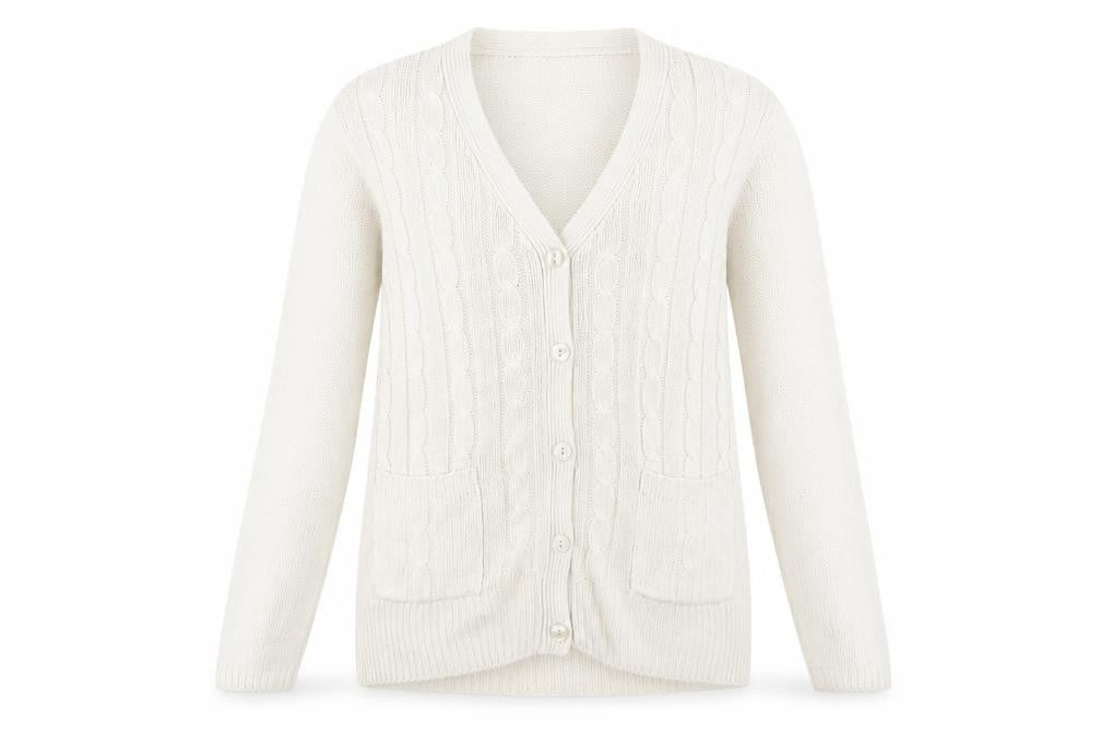 Womens UK Size 14 EWM Beige Cardigan Jumper