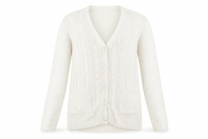 Womens UK Size 14 EWM Beige Cardigan Jumper