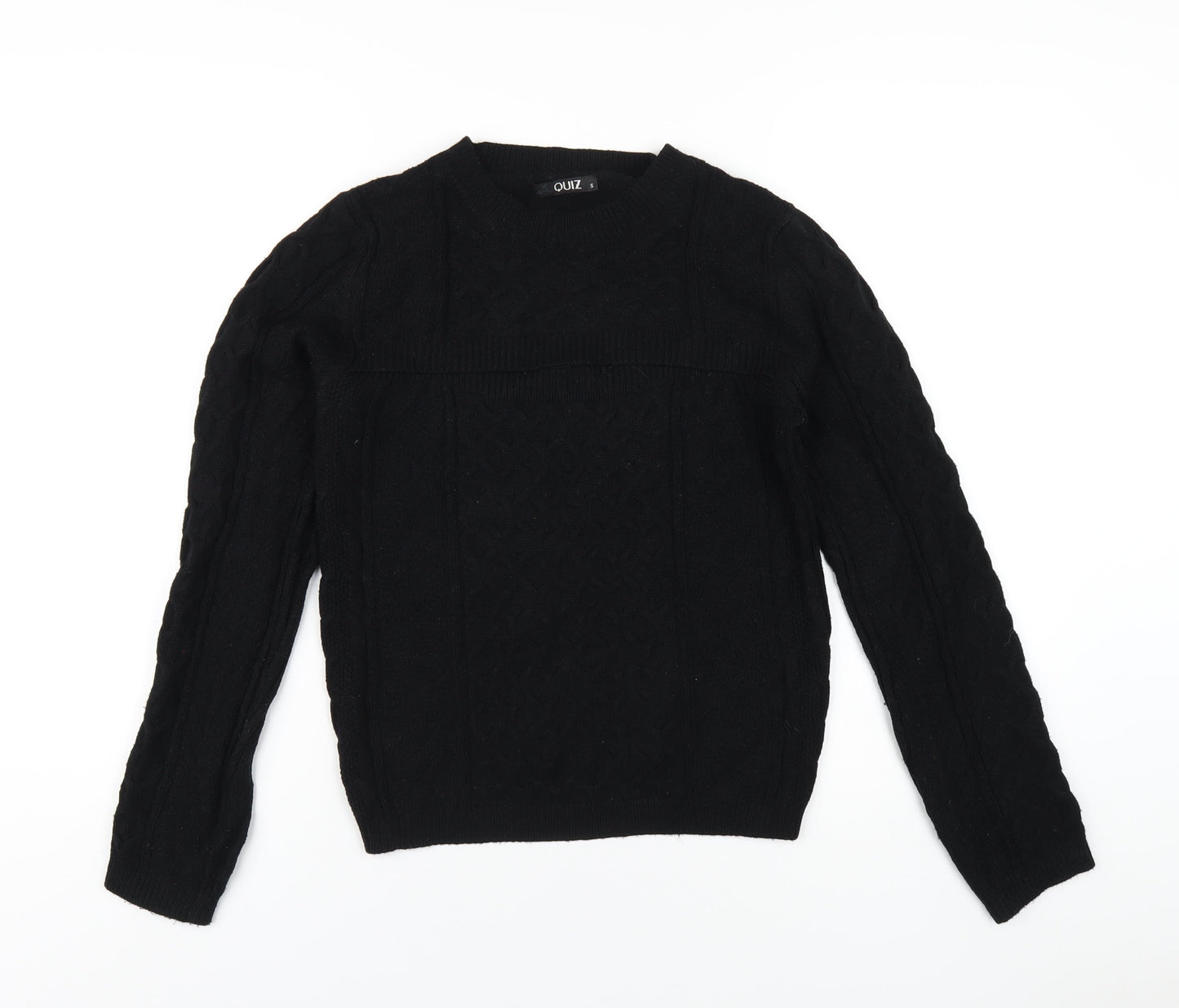 Womens UK Size S Quiz Black Pullover Jumper
