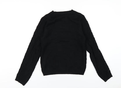 Womens UK Size S Quiz Black Pullover Jumper