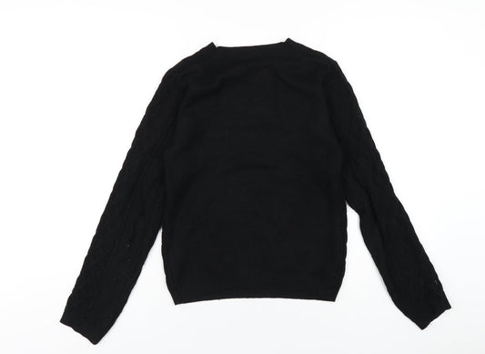 Womens UK Size S Quiz Black Pullover Jumper