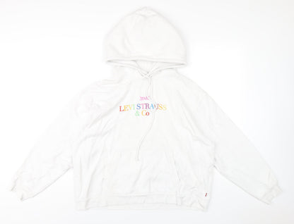 Levi's Womens White Cotton Pullover Hoodie Size S Pullover