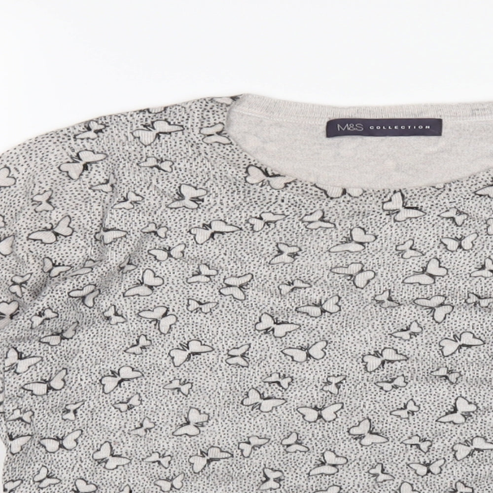 Womens UK Size 12 Marks and Spencer Grey Pullover Jumper