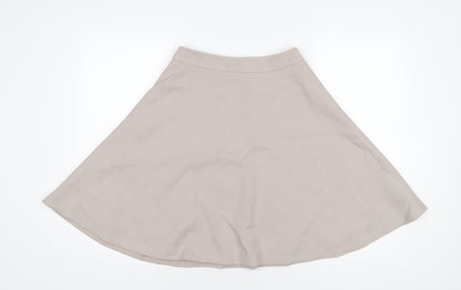 Phase Eight Womens Beige Polyester A-Line Skirt Size 8 Zip