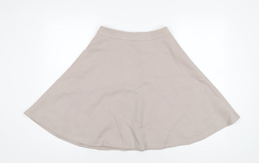 Phase Eight Womens Beige Polyester A-Line Skirt Size 8 Zip