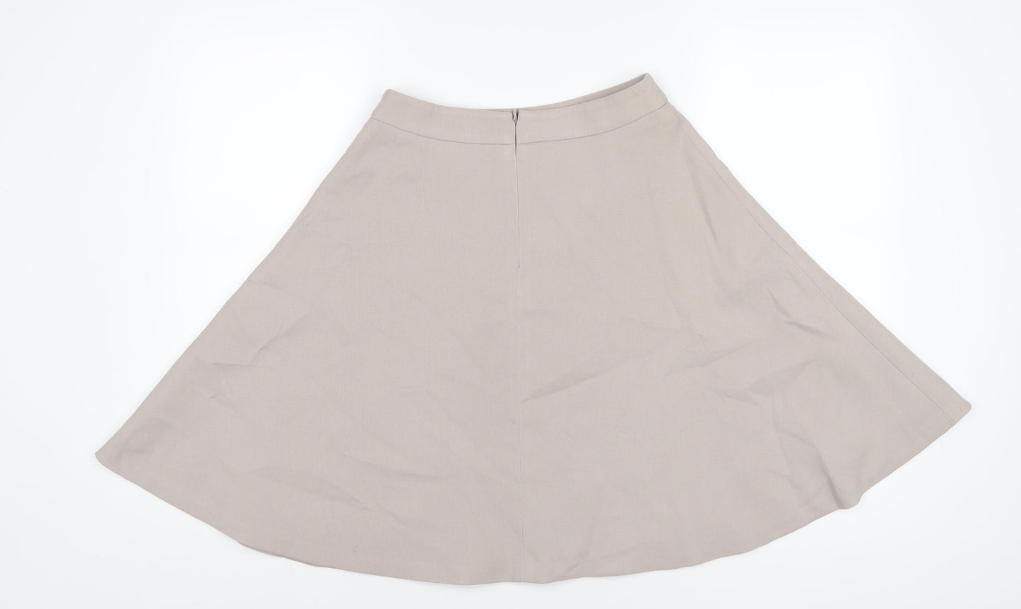 Phase Eight Womens Beige Polyester A-Line Skirt Size 8 Zip