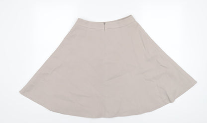 Phase Eight Womens Beige Polyester A-Line Skirt Size 8 Zip