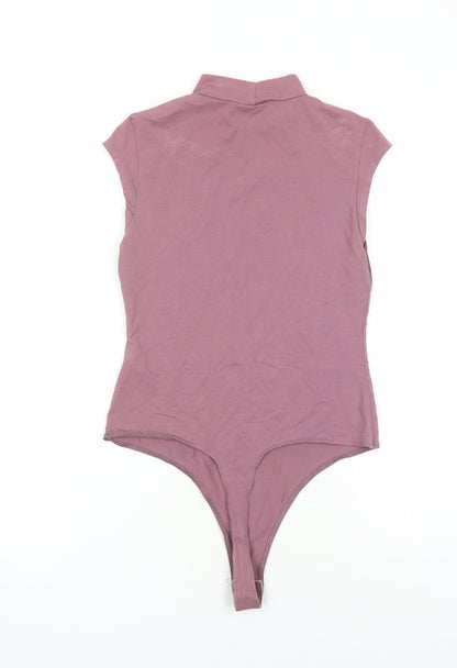ASOS Womens Purple Cotton Playsuit One-Piece Size 10 Snap