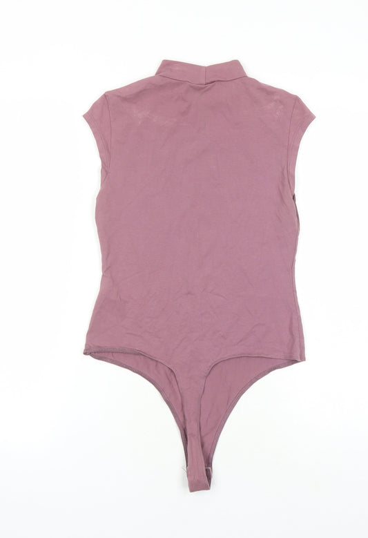 ASOS Womens Purple Cotton Playsuit One-Piece Size 10 Snap