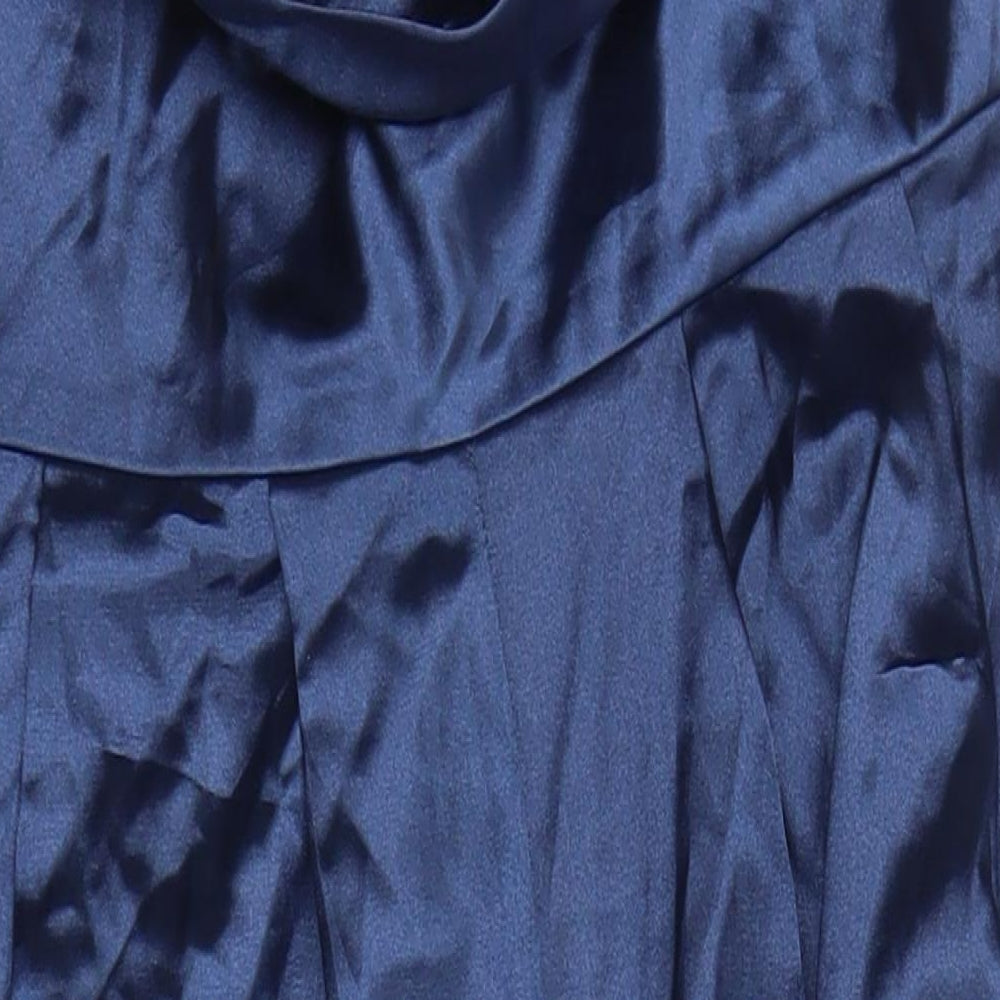 Cider Womens Blue Polyester Jumpsuit One-Piece Size L L29 in Zip - Beaded Straps