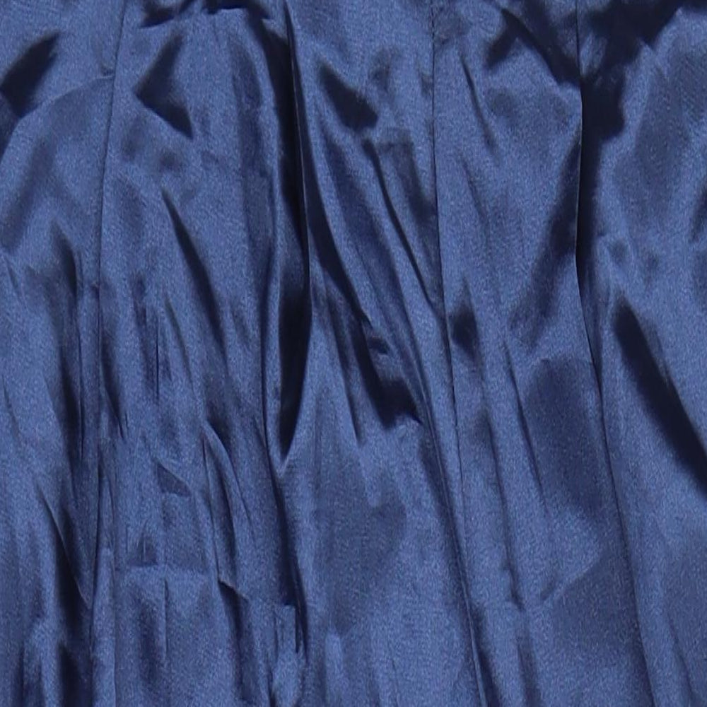 Cider Womens Blue Polyester Jumpsuit One-Piece Size L L29 in Zip - Beaded Straps