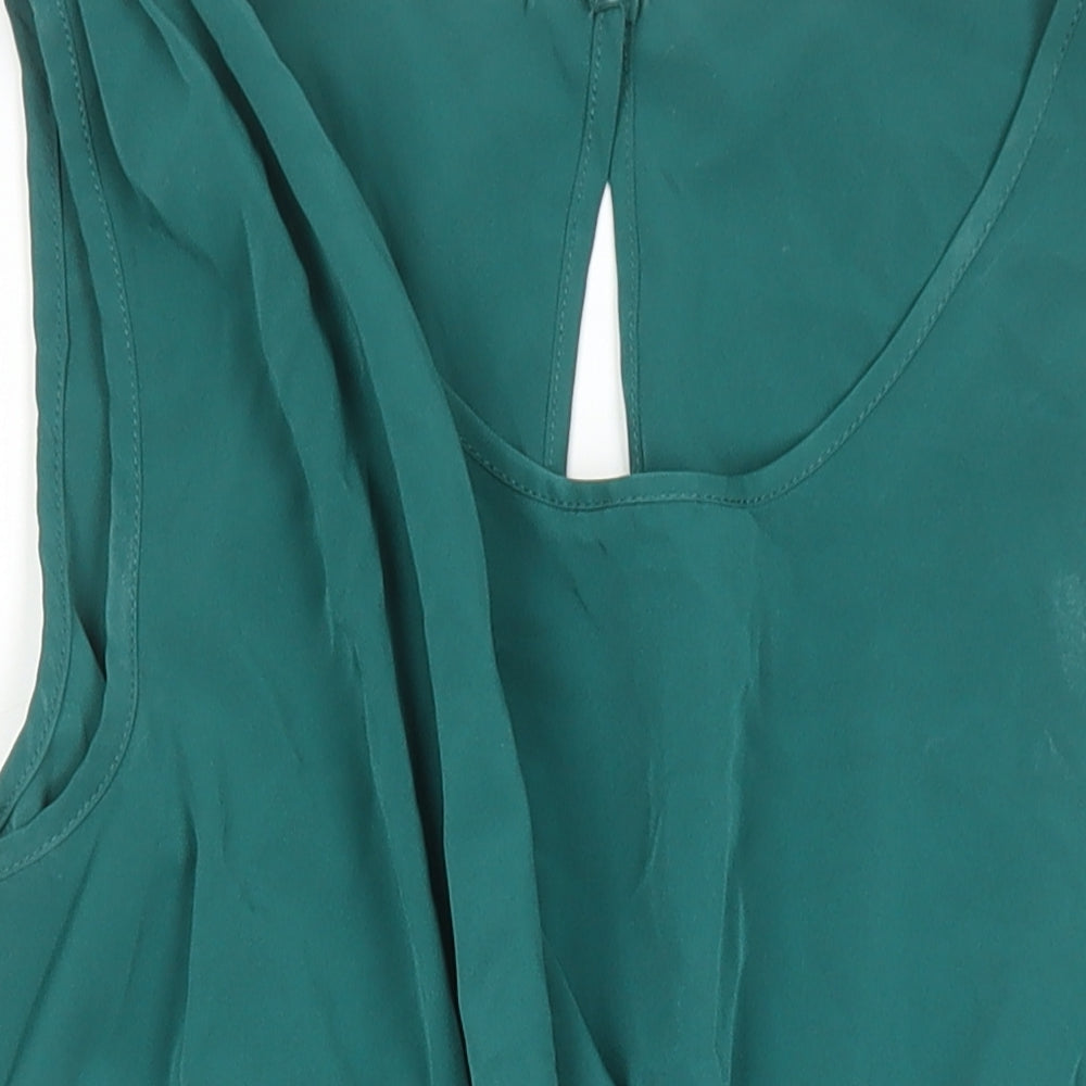 Miss Selfridge Womens Green Polyester Playsuit One-Piece Size 8 L3 in Button