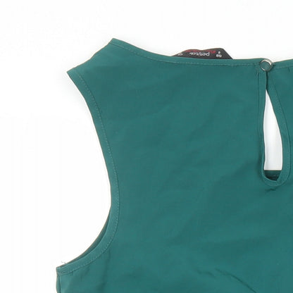 Miss Selfridge Womens Green Polyester Playsuit One-Piece Size 8 L3 in Button