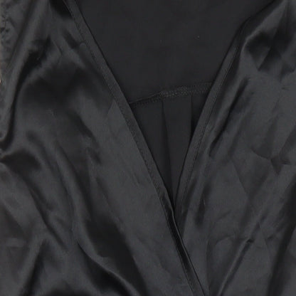 Boohoo Womens Black Polyester Playsuit One-Piece Size 4 L3 in Pullover