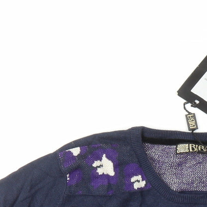 Womens UK Size S BiBA Blue Pullover Jumper