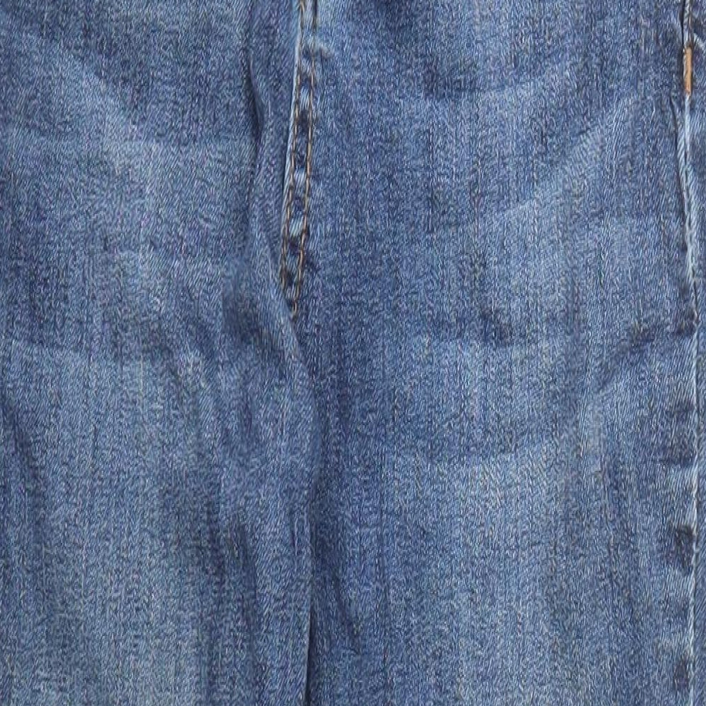 Select Womens Blue Cotton Skinny Jeans Size 6 L27 in Regular Zip - Pockets Raw Hems