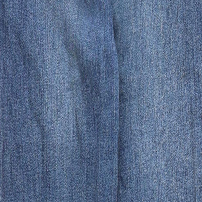 Select Womens Blue Cotton Skinny Jeans Size 6 L27 in Regular Zip - Pockets Raw Hems