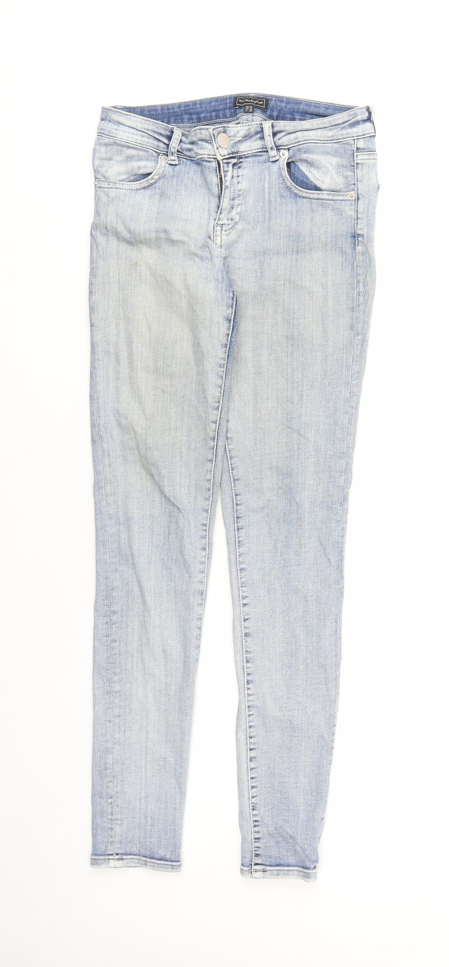 Womens UK Size 10 Waredenim Regular Fit Skinny Blue Jeans