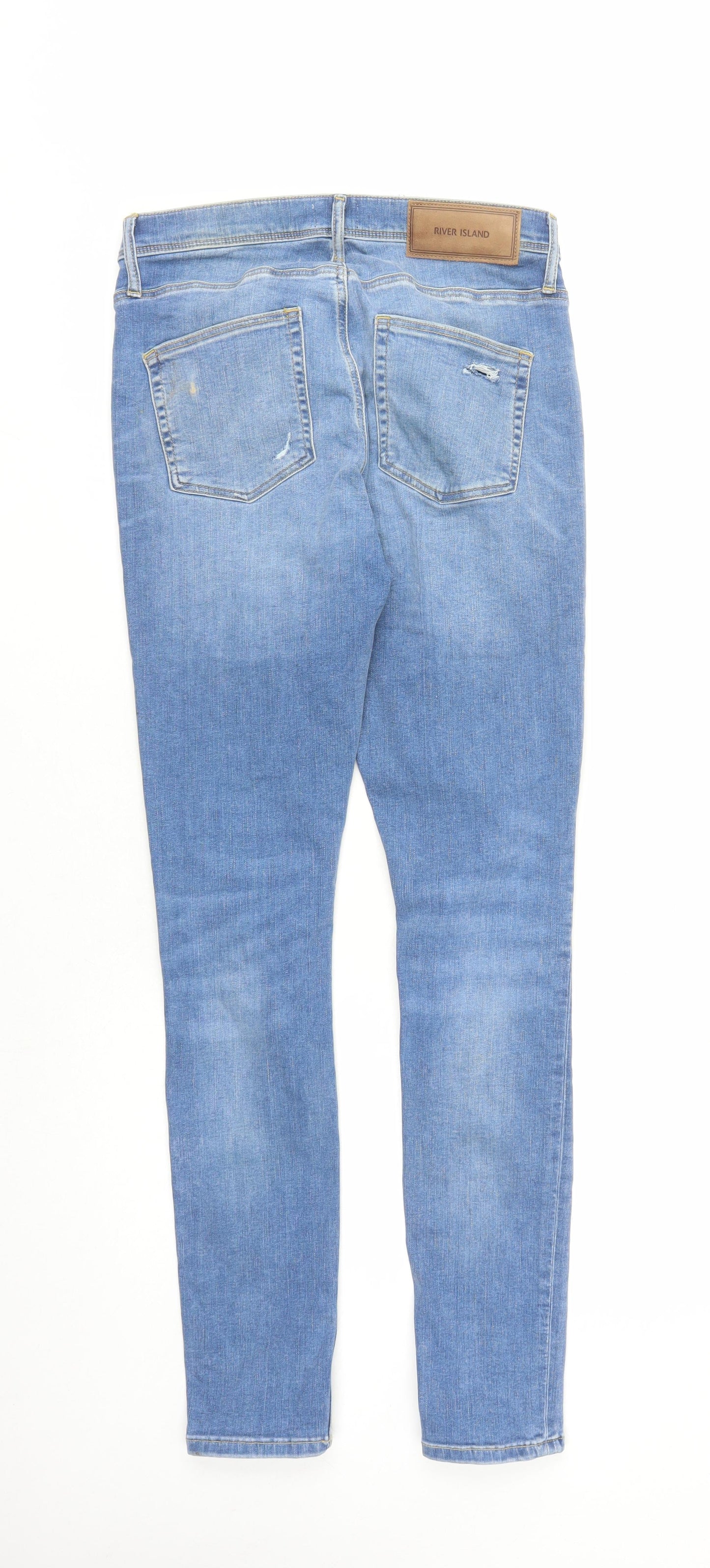 Mens UK Size 28 in River Island Regular Fit Skinny Blue Jeans