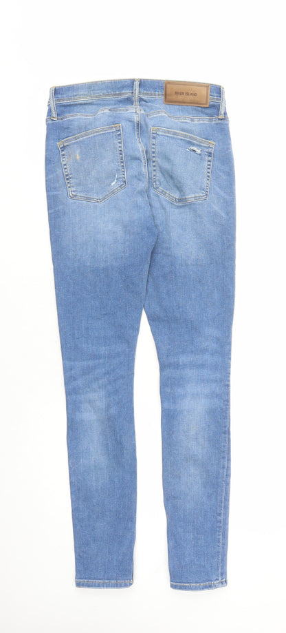 Mens UK Size 28 in River Island Regular Fit Skinny Blue Jeans