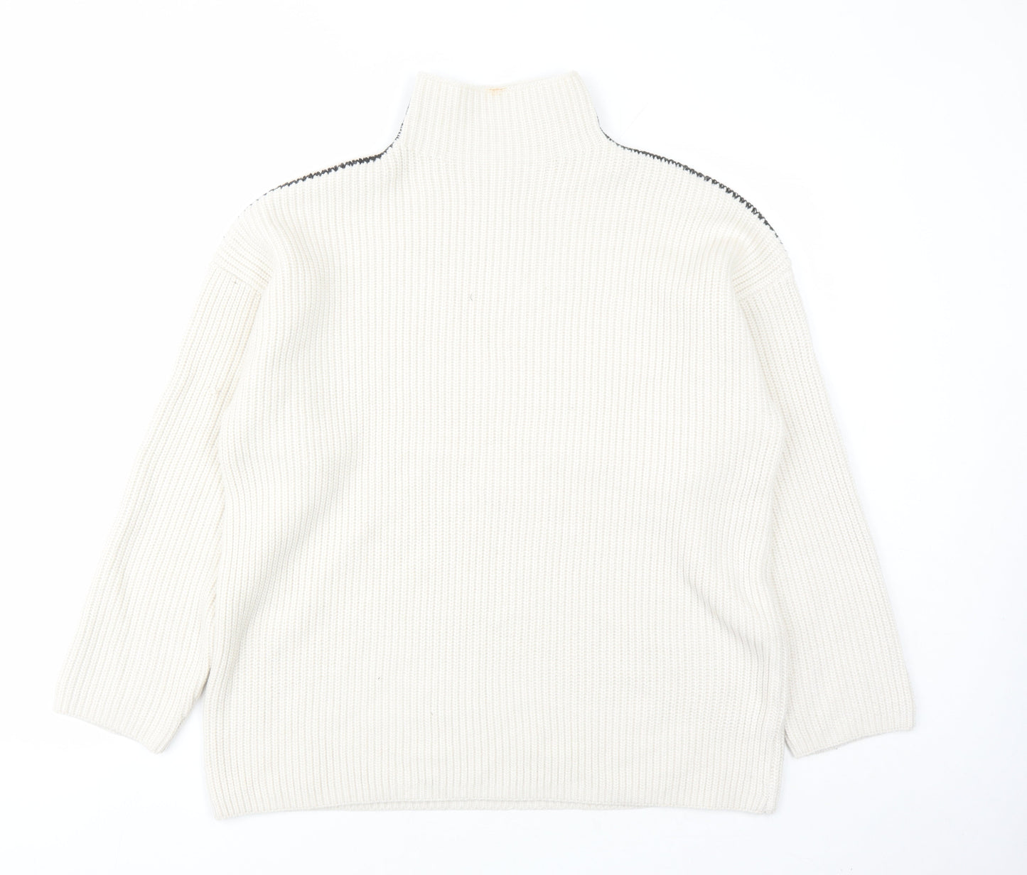Womens UK Size L marks and Beige Pullover Jumper
