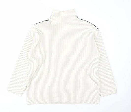 Womens UK Size L marks and Beige Pullover Jumper