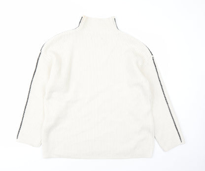 Womens UK Size L marks and Beige Pullover Jumper